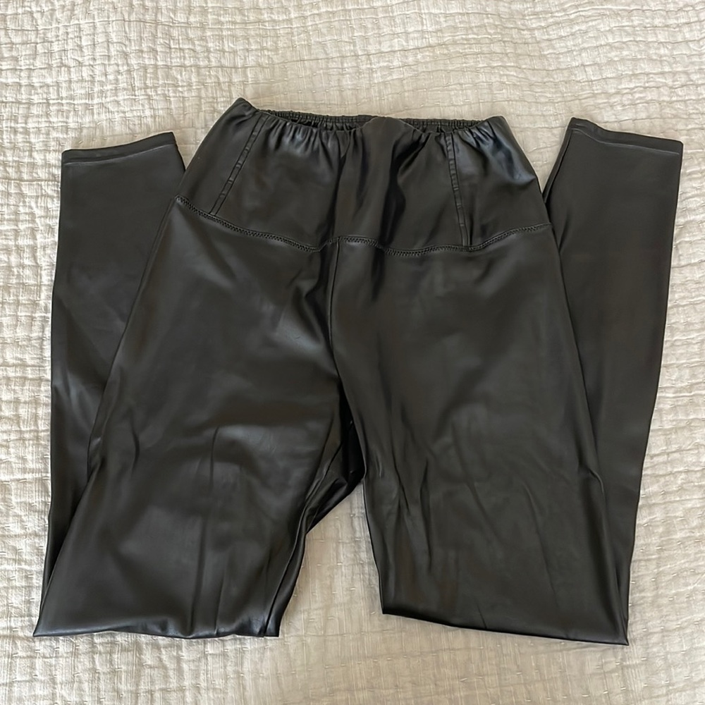 Aritzia Black Faux Leather Leggings